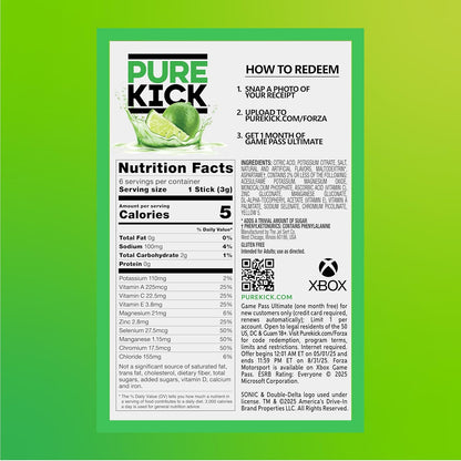 PURE KICK Energy Singles To Go – Wellness Counter Hydration Mix, 10 Calories per Stick