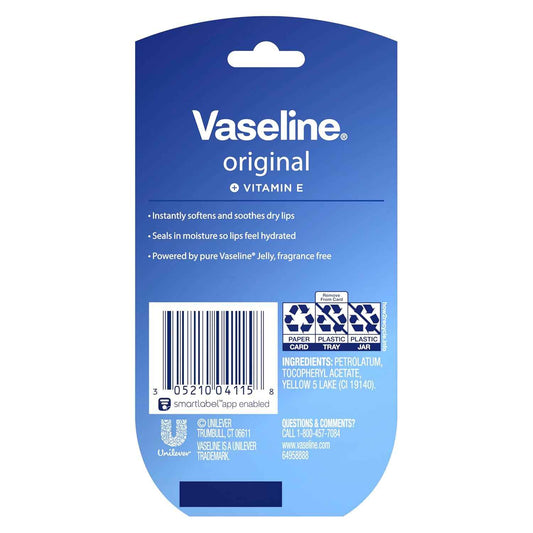 Vaseline Lip Therapy Original 2 Pack – Thoughtful Stocking Stuffer and Birthday Gift for Her, 0.5 oz Mini Tins
