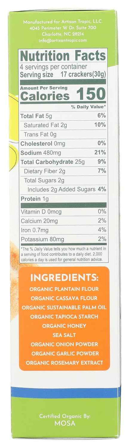 ARTISAN TROPIC Organic Sea Salt Crackers, 4.25 OZ – Picnic Blanket Snack for Open-Air Lunches