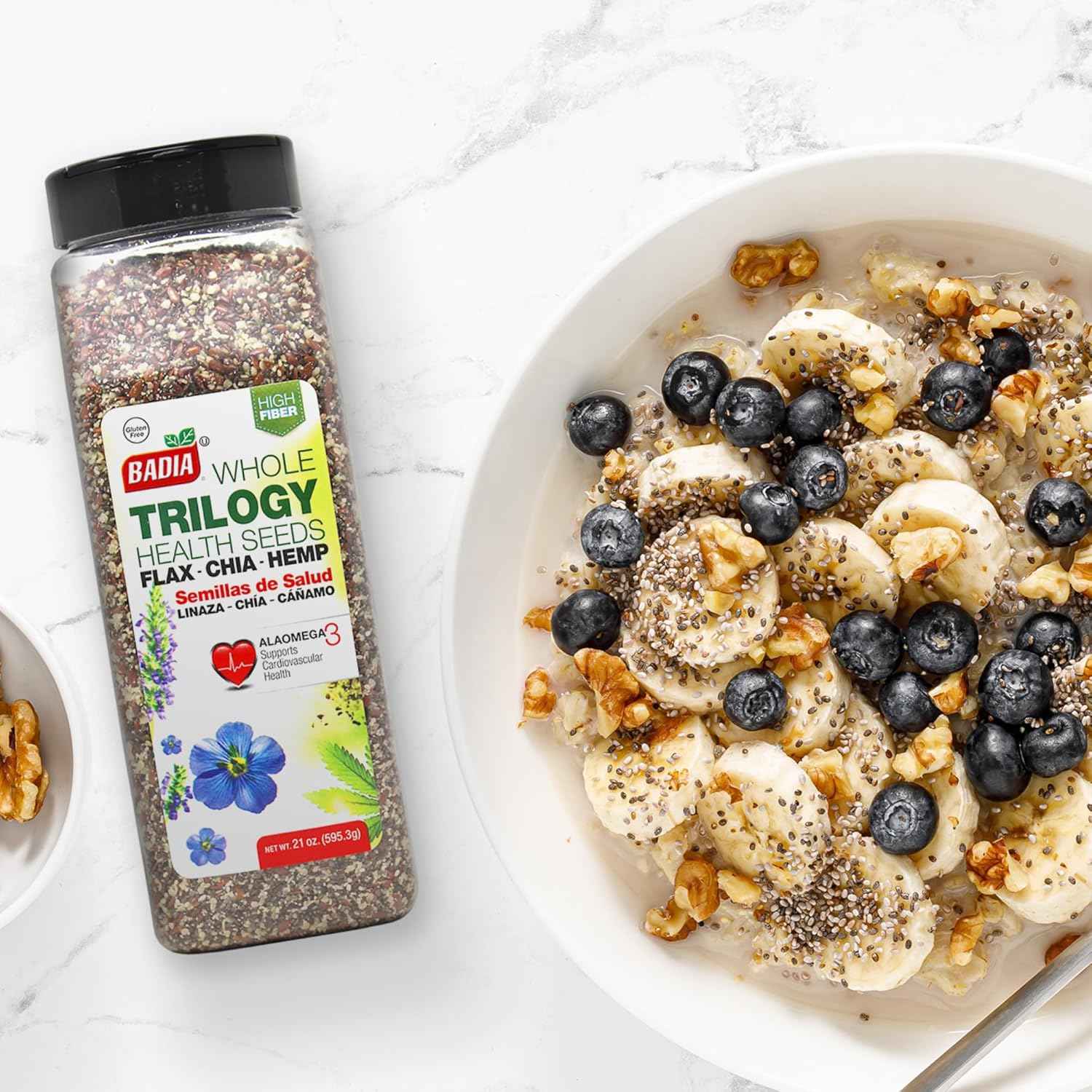 Badia Trilogy Seed Blend – Quick Omega-3 Shake Add-In for Busy Morning Routines
