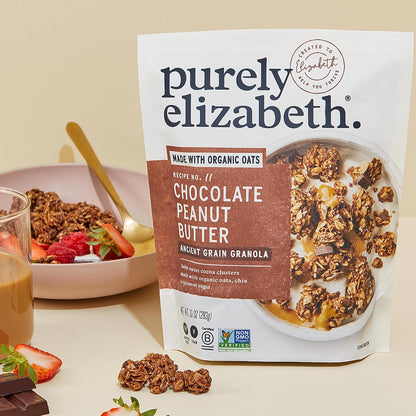 Purely Elizabeth Chocolate Peanut Butter Ancient Grain Granola – School Lunchbox Treat for Picky Eaters