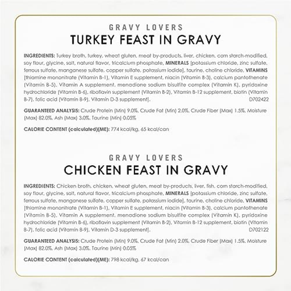 Purina Fancy Feast Gravy Lovers Canned Cat Food – No Artificial Colors or Preservatives for Child-Friendly Pet Feeding Areas