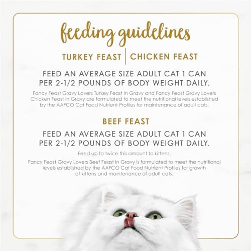 Purina Fancy Feast Gravy Lovers Canned Cat Food – No Artificial Colors or Preservatives for Child-Friendly Pet Feeding Areas