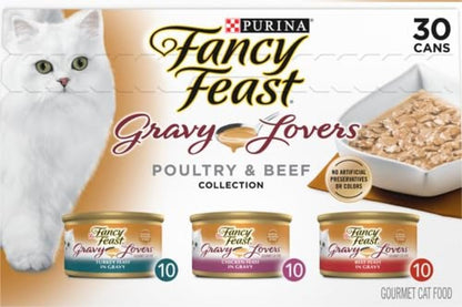 Purina Fancy Feast Gravy Lovers Canned Cat Food – No Artificial Colors or Preservatives for Child-Friendly Pet Feeding Areas