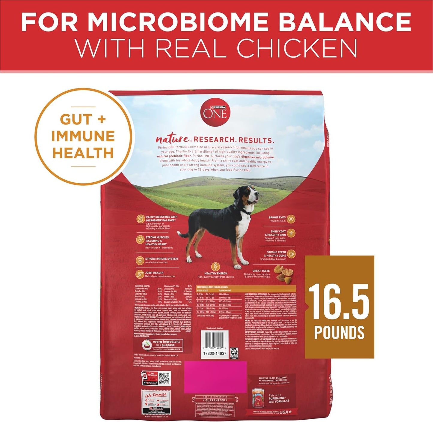 Purina ONE SmartBlend Adult Dog Food – Sturdy Resealable Bag for Outdoor Feeding at the Lake House or Patio
