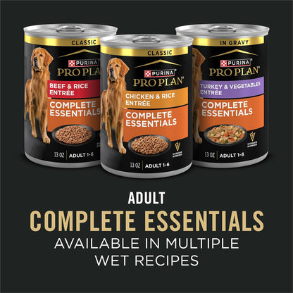 Purina Pro Plan Complete Essentials Shredded Chicken and Rice Formula - Vet-Researched Adult Dog Food for Trusted Safe Feeding - 5 lb