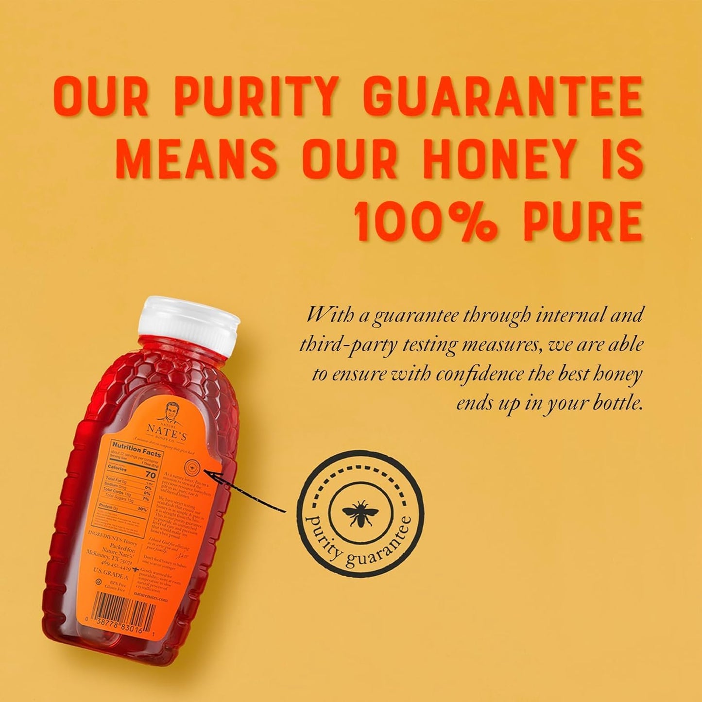 purity guarantee backed by strict testing standards