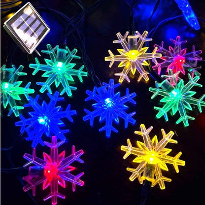 Brightever Solar Snowflake Fairy Lights 20 Ft 30 LED – Cozy Bedroom and Living Room Accent with 8 Ambient Modes