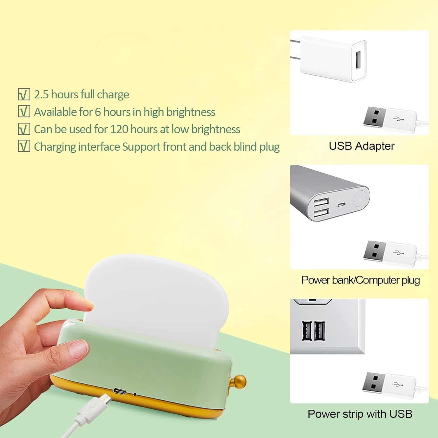 push-button switch and five color/style variations (ii green, ii pink, ii yellow, i pink, i green)