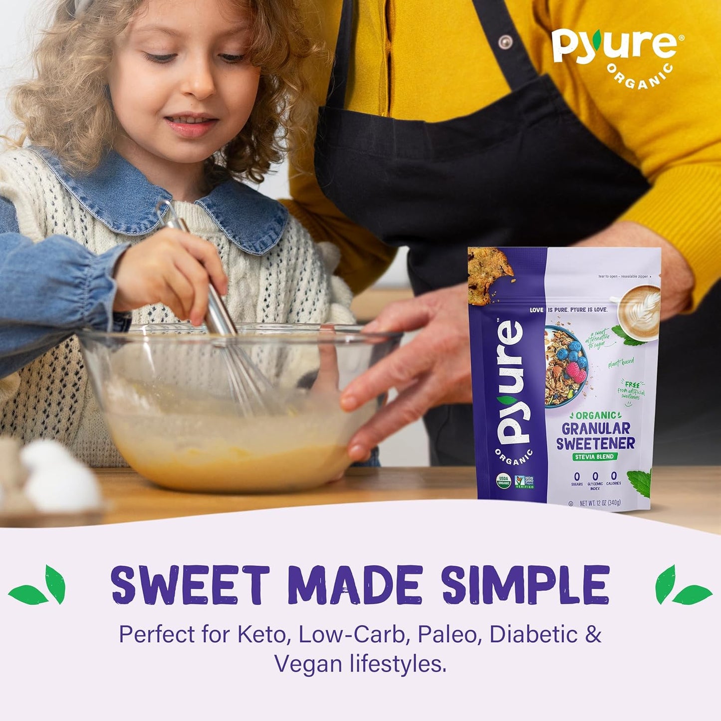 Pyure Organic Stevia Blend – Clutter-Free Pantry Swap for a Streamlined Baking Shelf