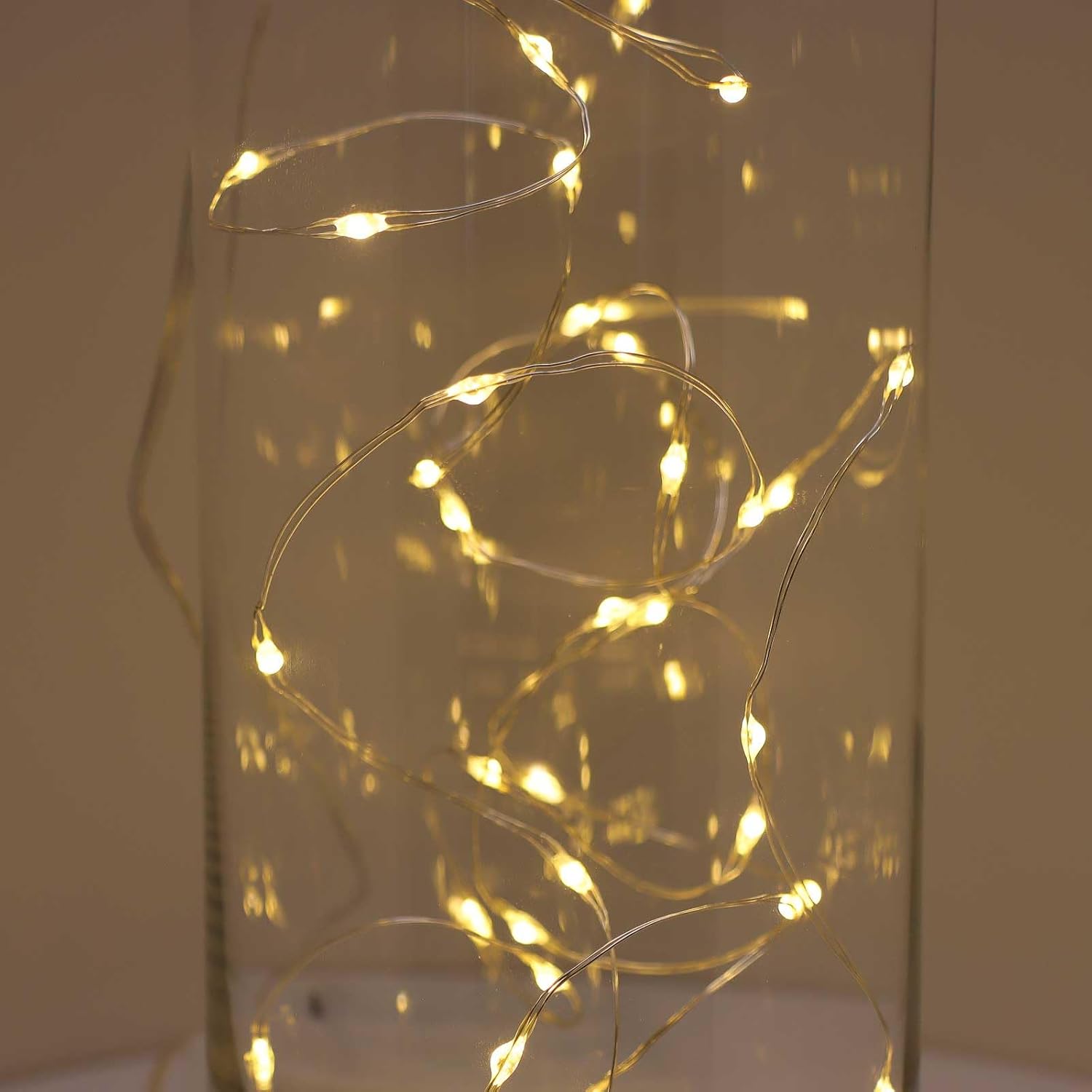 QBIS Warm White Fairy Lights – Battery Operated 6.5ft Silver Wire for Cozy Bedroom Shelf and Headboard Accent Lighting