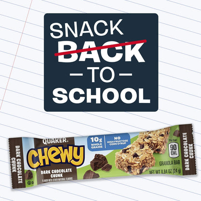 Quaker Chewy Granola Bars Variety Pack – Lunch Box Snack for Kids, 18 Individually Wrapped Bars