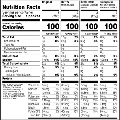 Quaker Instant Grits Variety Pack – 100 Calorie Single-Serve Breakfasts with Iron and Calcium, 10 Count