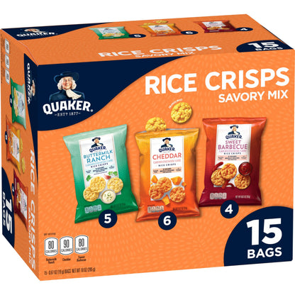 Quaker Rice Crisps, 4 Flavor Savory Mix, 15 count