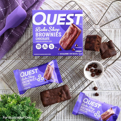 Quest Nutrition Chocolate Brownie – Travel-Ready Keto Snack for the Road, 10 Count