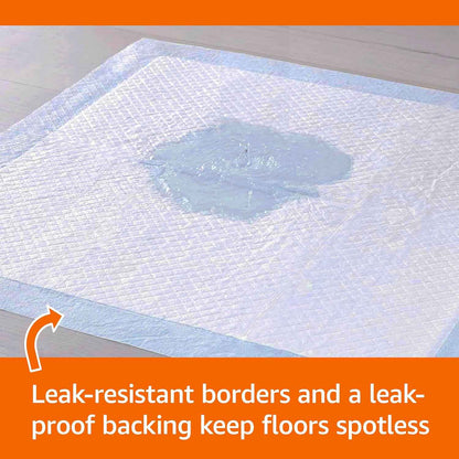 Amazon Basics 5-Layer Puppy Pads – Leakproof Floor Protection for Crate-Rest and Post-Surgery Recovery