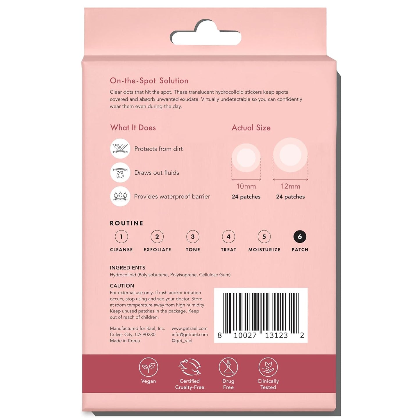 Rael Miracle Spot Cover – Self-Care Gift Set Pick for Mom, Invisible Blemish Patches for Daily Spot Treatment