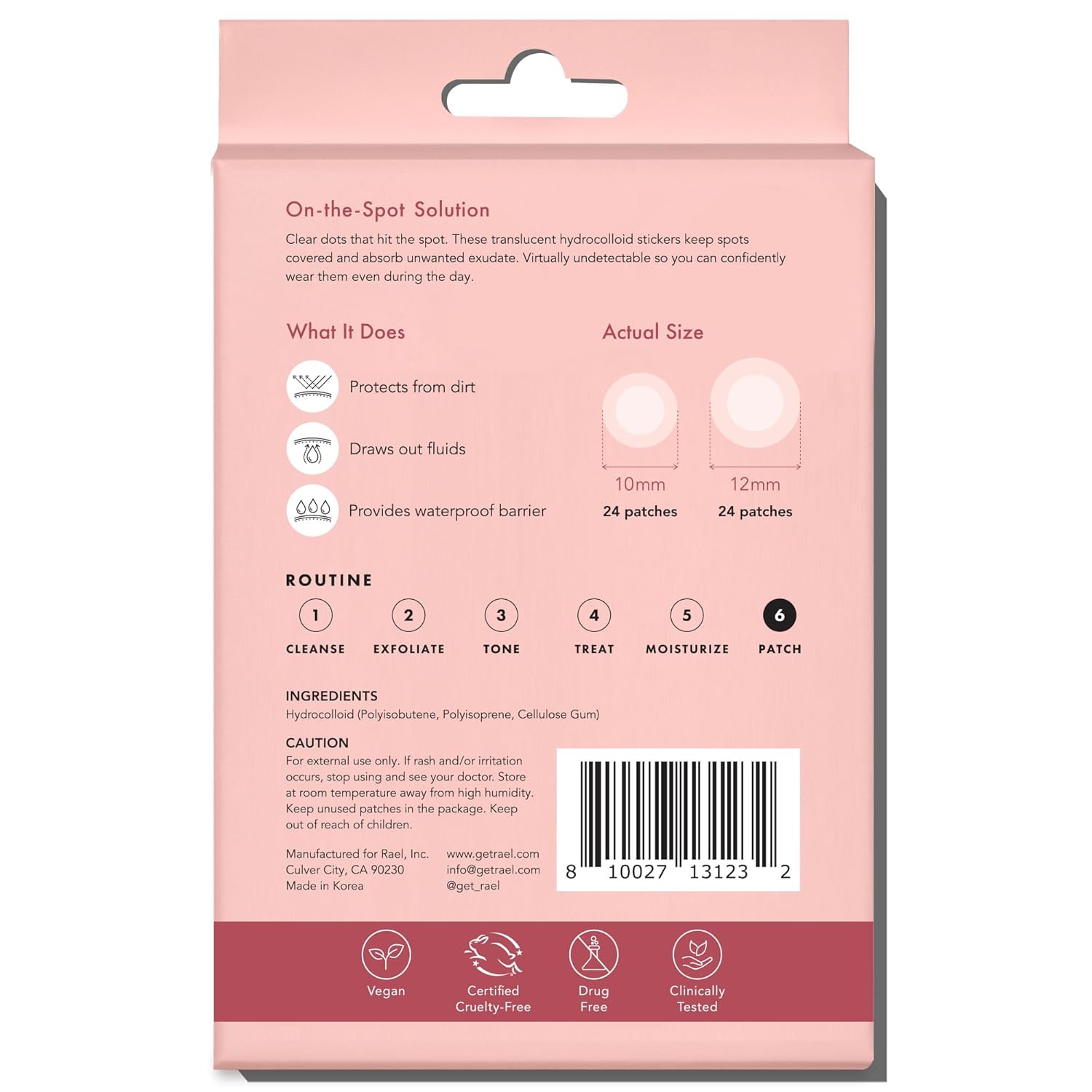 Rael Miracle Spot Cover – Self-Care Gift Set Pick for Mom, Invisible Blemish Patches for Daily Spot Treatment