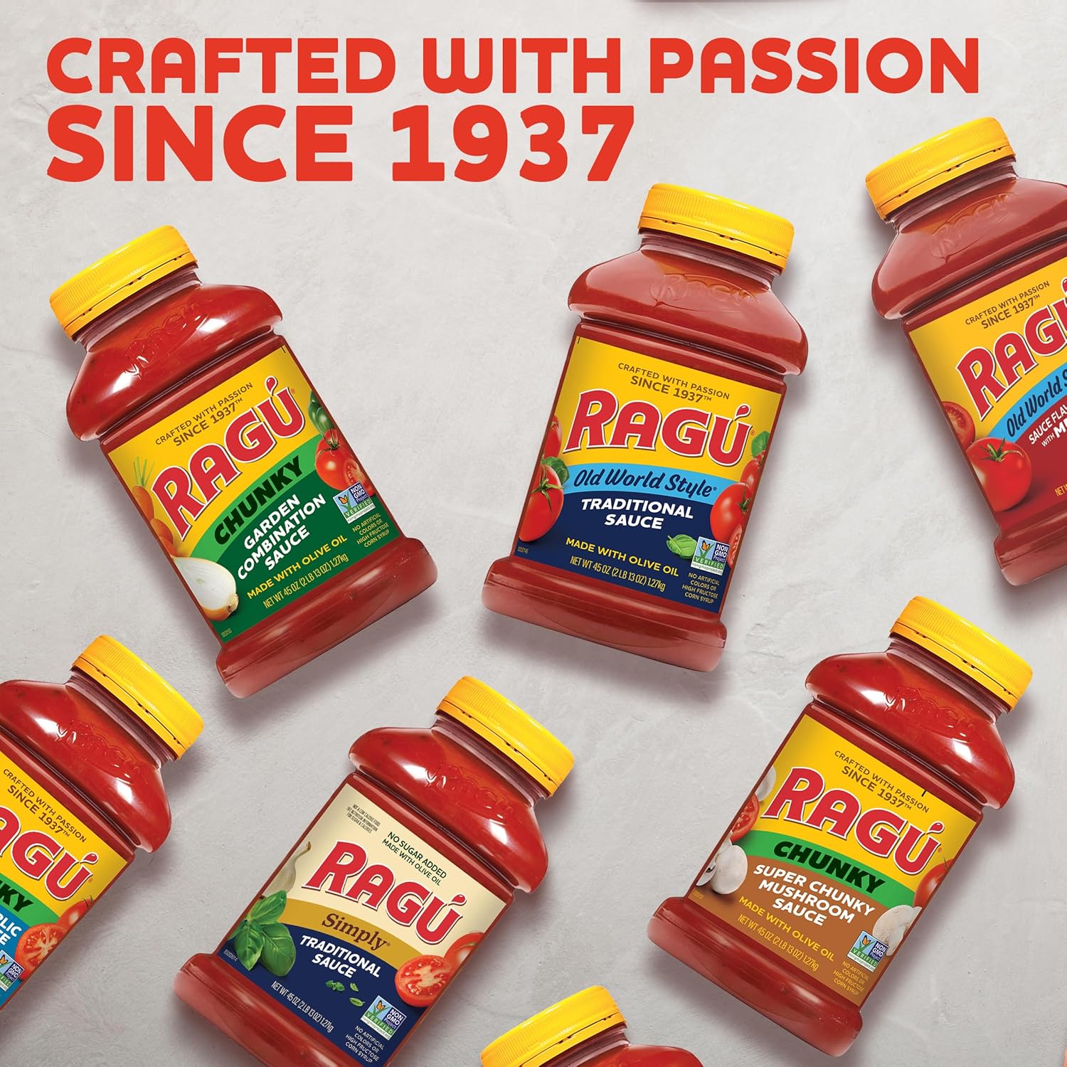 Ragu Old World Style Meat Sauce – 45 oz Family-Size Jar for Kid-Friendly Spaghetti Nights