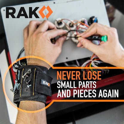 RAK Magnetic Wristband – Hands-Free Productivity Tool for Mechanics and Carpenters, Wearable Screw Holder
