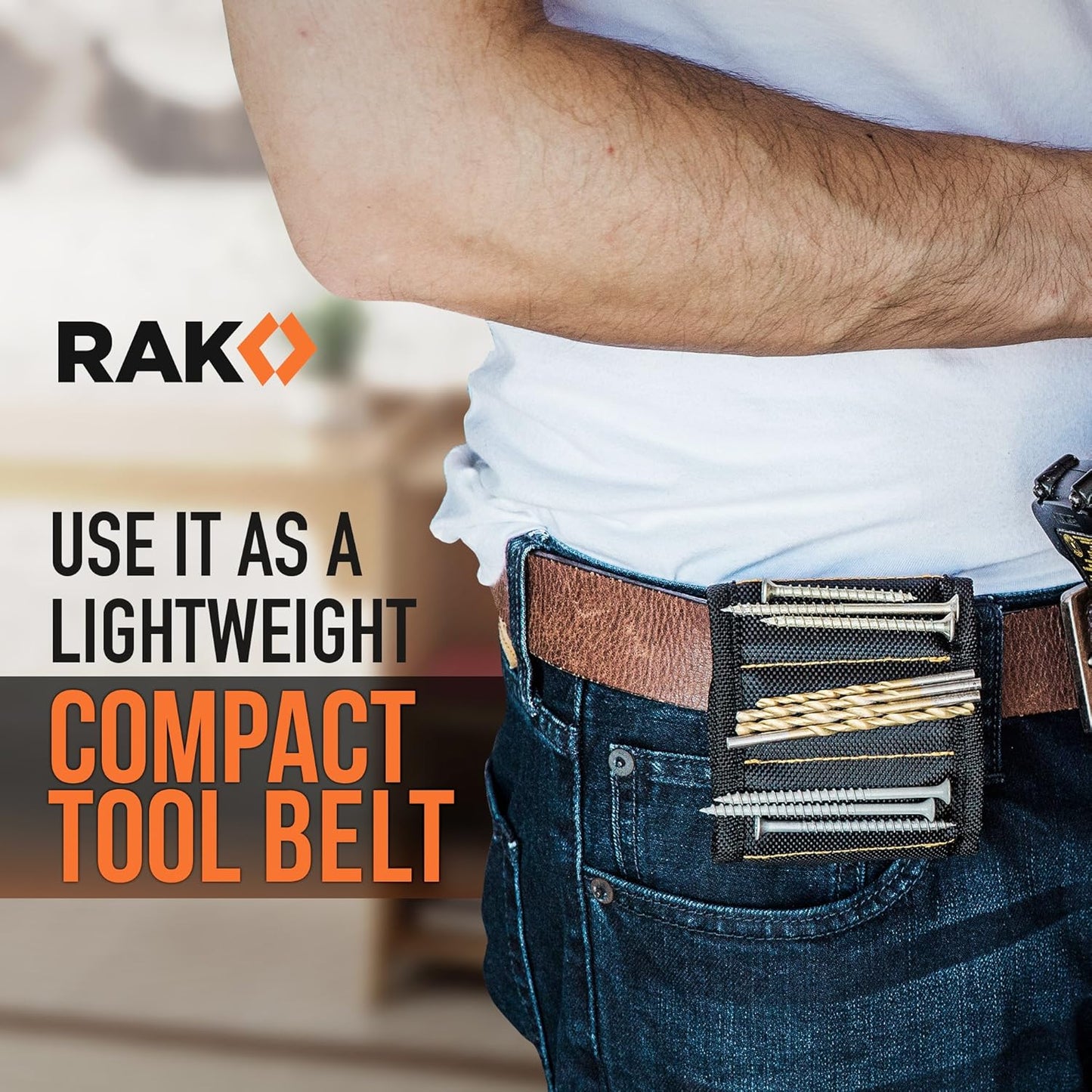 RAK Magnetic Wristband – Hands-Free Productivity Tool for Mechanics and Carpenters, Wearable Screw Holder