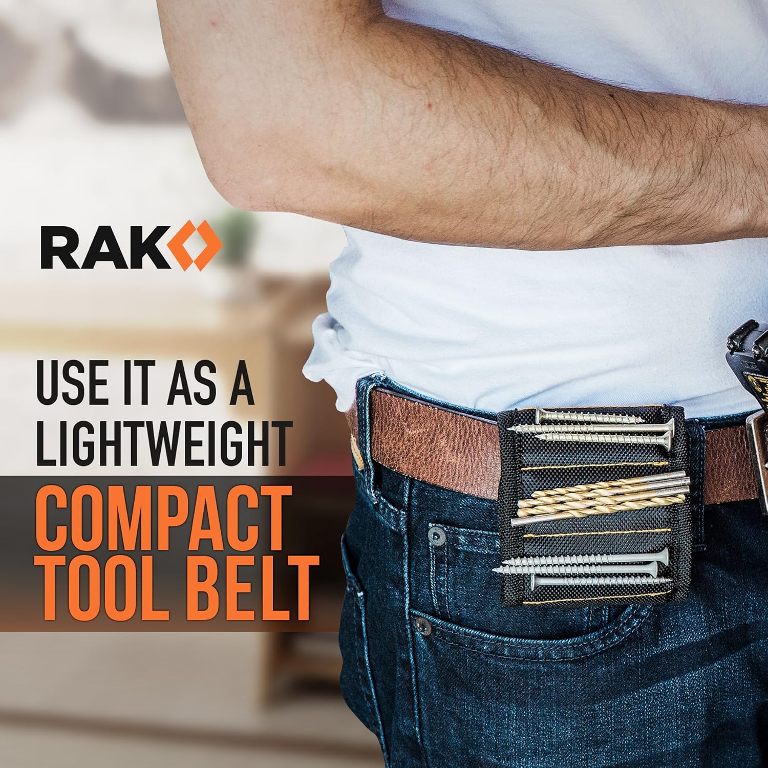 RAK Magnetic Wristband – Hands-Free Productivity Tool for Mechanics and Carpenters, Wearable Screw Holder