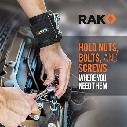 RAK Magnetic Wristband – Hands-Free Productivity Tool for Mechanics and Carpenters, Wearable Screw Holder