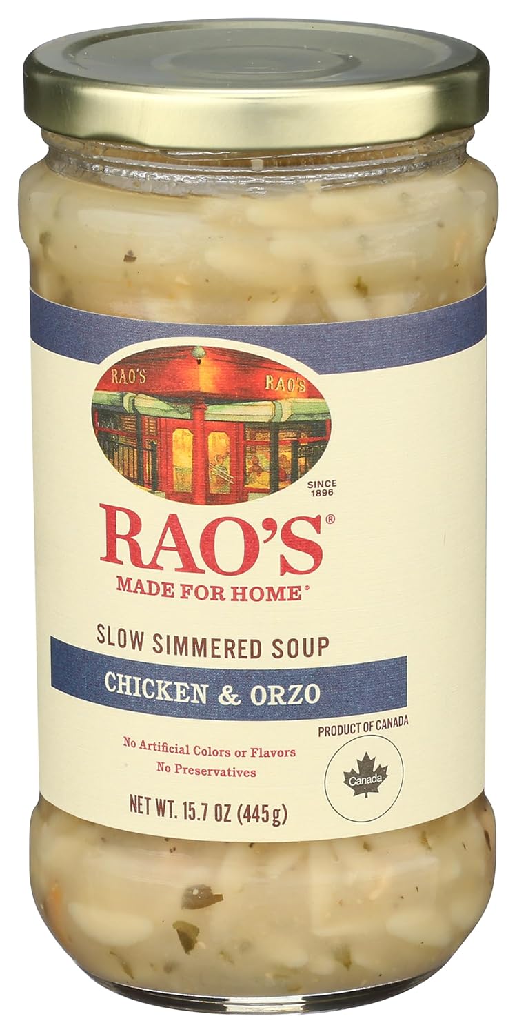 Rao's Made for Home Chicken Orzo Soup – Clean-Label Comfort Meal for Health-Conscious Home Cooks, No Artificial Additives