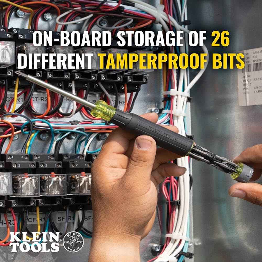 Klein Tools 32327 Precision Screwdriver Set 27-in-1 Multi-Bit Driver for IT Technicians and Server Room Repairs