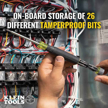 Klein Tools 32327 Precision Screwdriver Set 27-in-1 Multi-Bit Driver for IT Technicians and Server Room Repairs