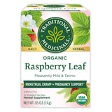 Traditional Medicinals Organic Raspberry Leaf Herbal Tea – Clean Caffeine-Free Brew Safe for Pregnancy and Breastfeeding, 16 Tea Bags
