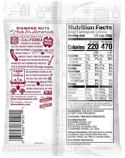 Diamond of California Shelled Pine Nuts – Streamlined Pantry Essential for Intentional Home Kitchens, 2.25 oz