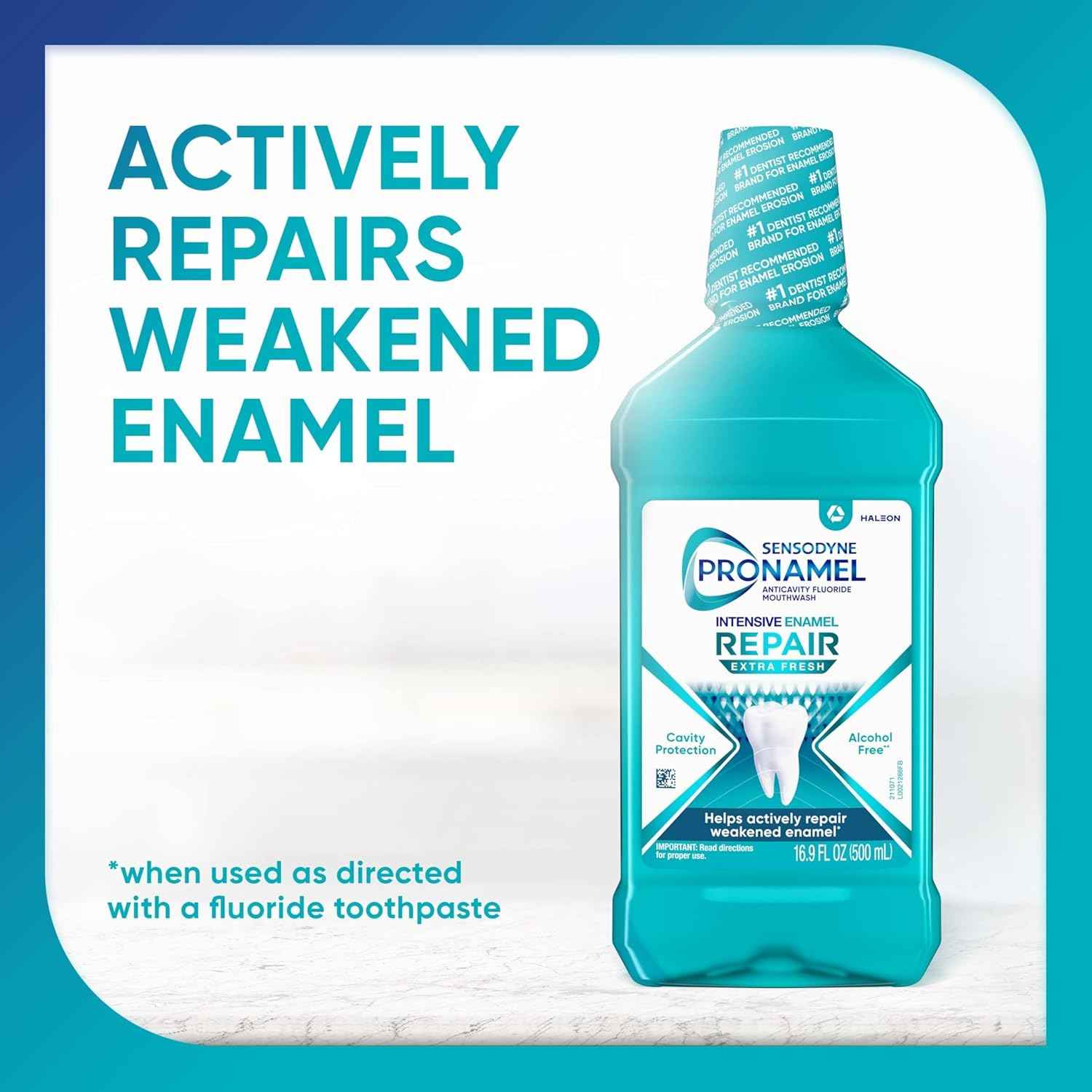 Sensodyne Pronamel Alcohol-Free Mouthwash – Enamel Repair Rinse for Nightly Self-Care Ritual, Extra Fresh 16.9 fl oz (3 Pack)