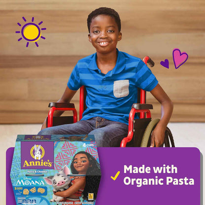 Annie's Disney Moana Mac and Cheese Cups – 3 Minute Microwave Lunch for Working From Home Days, 4 Ct