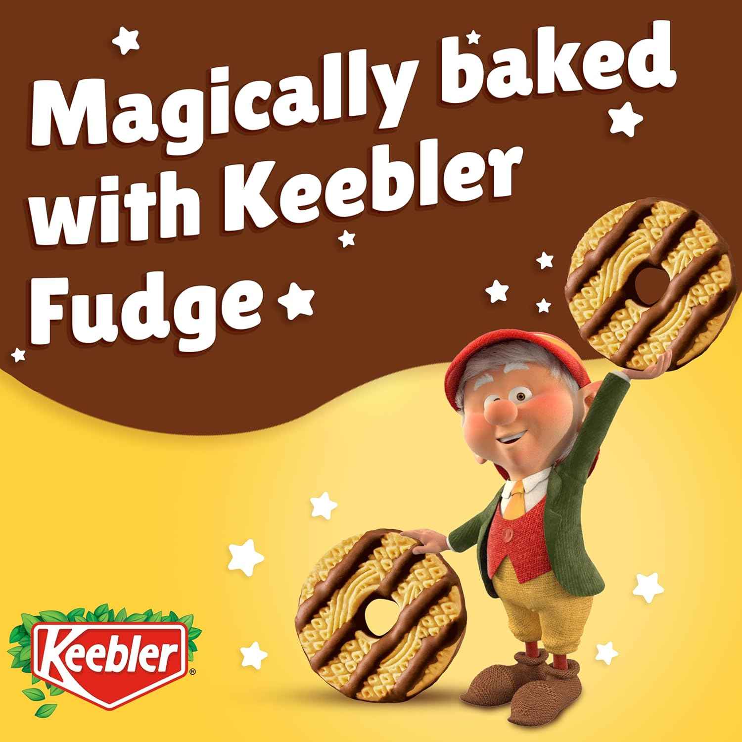 Keebler Fudge Stripes Original Cookies Family Size, 17.3 Oz. – Lunchbox Treat for School-Age Kids