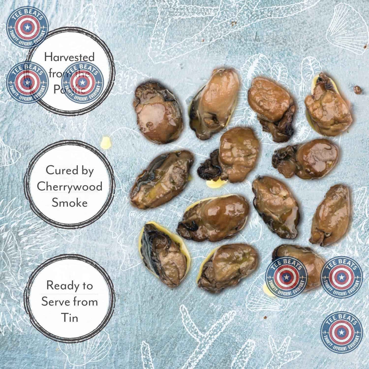 Roland Foods Cherrywood-Smoked Pacific Oysters – Premium Hand-Packed Tin for the Fine Dining Enthusiast, 3 oz Single-Serve
