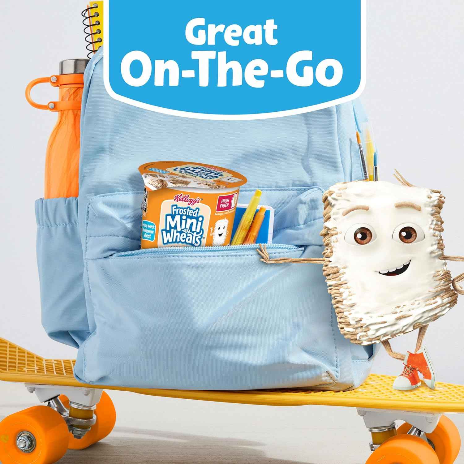 Kellogg's Frosted Mini-Wheats Cereal Cups – Kid-Friendly Lunchbox Snack, 12-Pack of 2.5oz Single-Serve