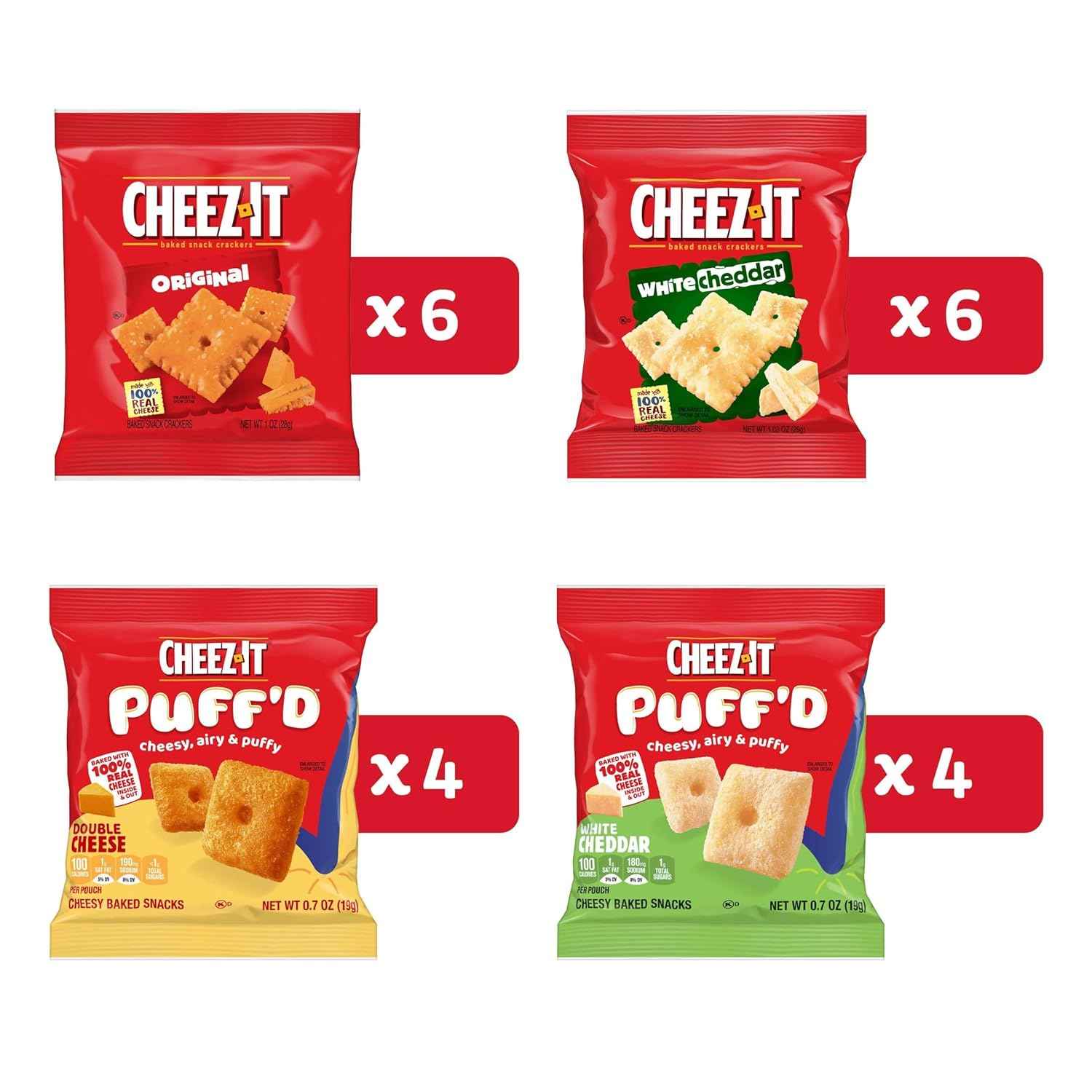 Cheez-It Cheese Crackers, Baked Snack Crackers, Shareable Workplace Snack for Conference Rooms, 17.72oz Box (20 Pouches)