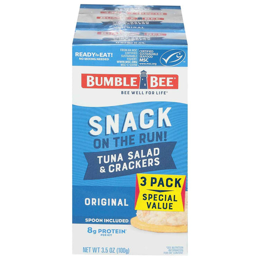 Bumble Bee Snack On The Run Tuna Kit – Shelf-Stable Snack Pack for Picnics, Bike Rides, and Road Trips