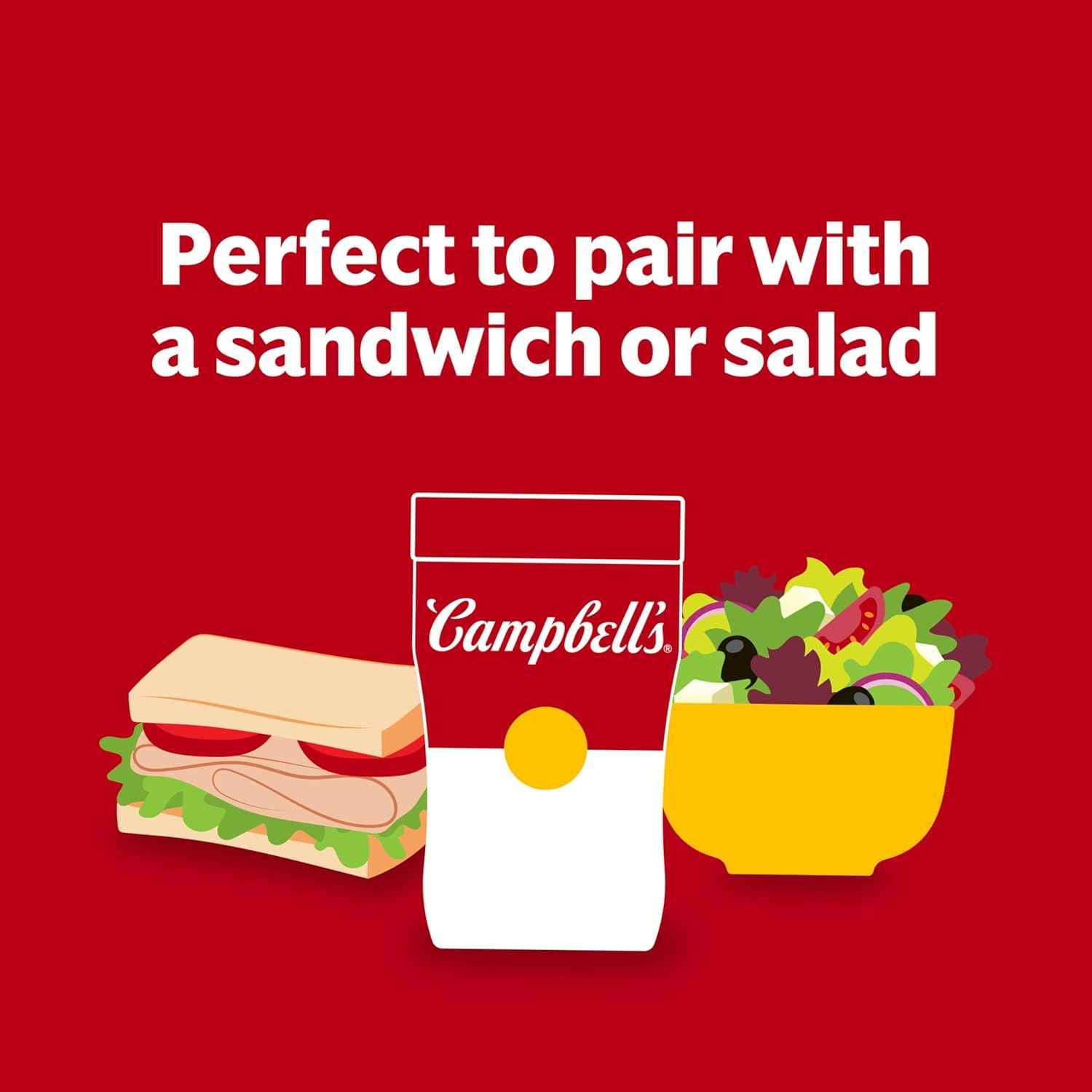 Campbell's Sipping Soup Creamy Tomato – No MSG No Artificial Colors Comfort Soup for Wind-Down Routines