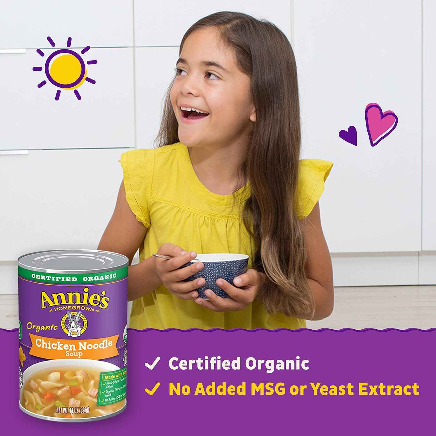 Annie's Organic Bunny Pasta Soup – Quick Pantry Lunch for Home Office and Dorm, 14.3 oz Can