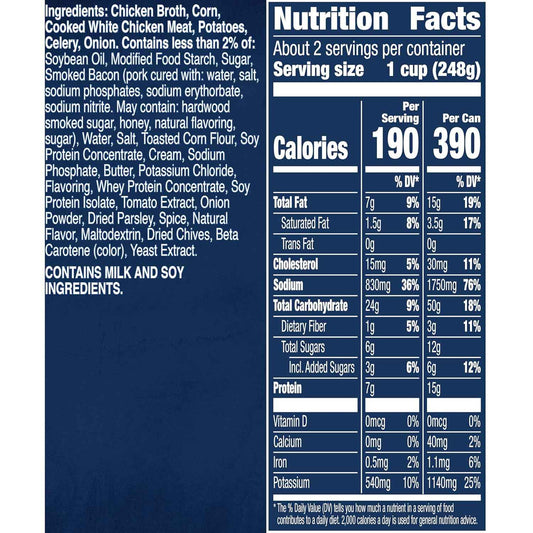 Progresso Gluten Free Chicken Corn Chowder — Wholesome Pantry Meal for Clean-Eating Households, 190 Calories per Serving, 18.5 oz