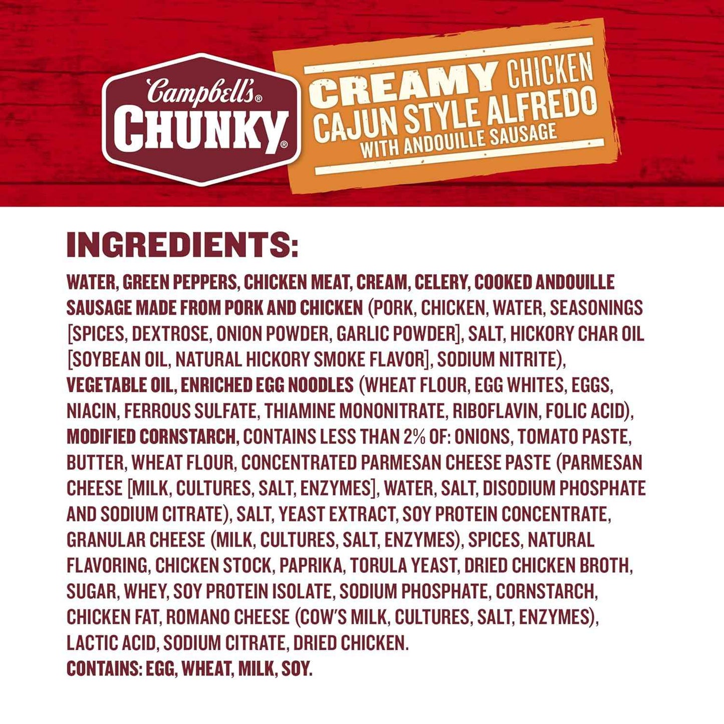 Campbell's Chunky Creamy Cajun Alfredo Chicken Soup – Warm Bowl for Mindful Wind-Down Evenings, 18.8 oz Pantry Can