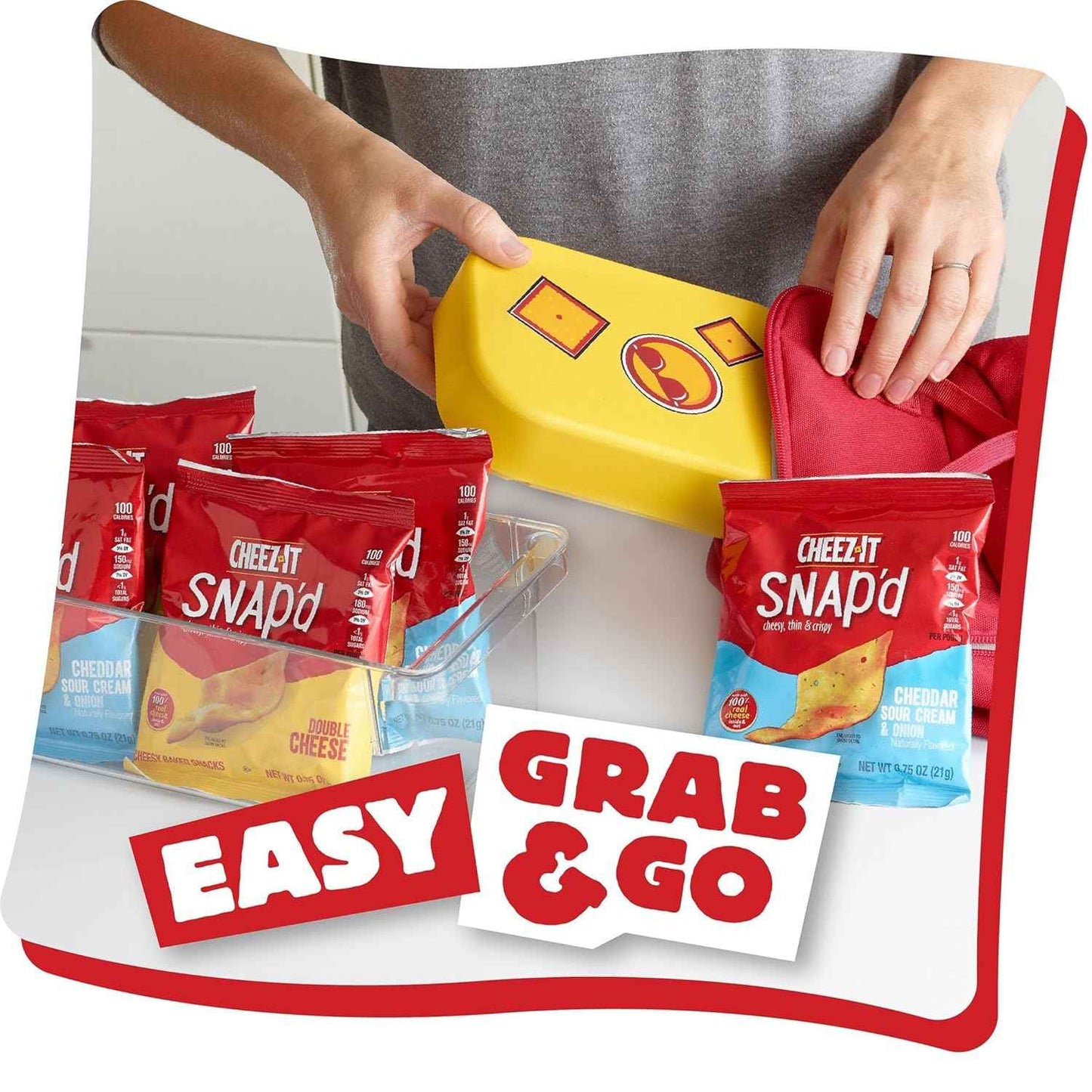 Cheez-It Snap'd On-the-Go Cheese Crisps, Single-Serve Snack Packs for Road Trips