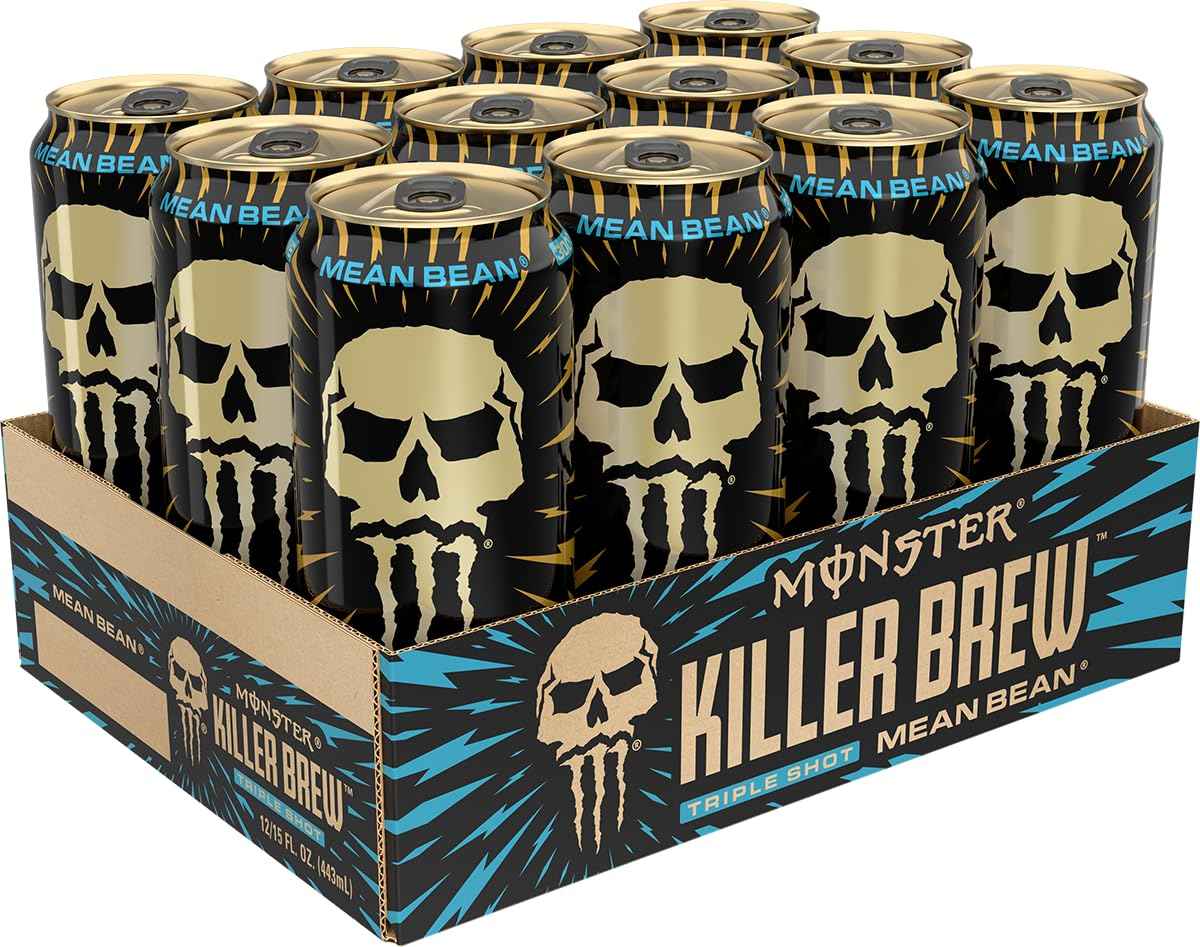Monster Energy Killer Brew Mean Bean – Portable 15oz Coffee Energy for Road Trips and Long Drives