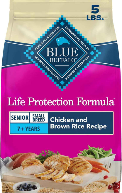 Blue Buffalo Life Protection Senior Small Breed Chicken & Brown Rice – Practical Pet Parent Gift for Holiday and Birthday, 15 lb