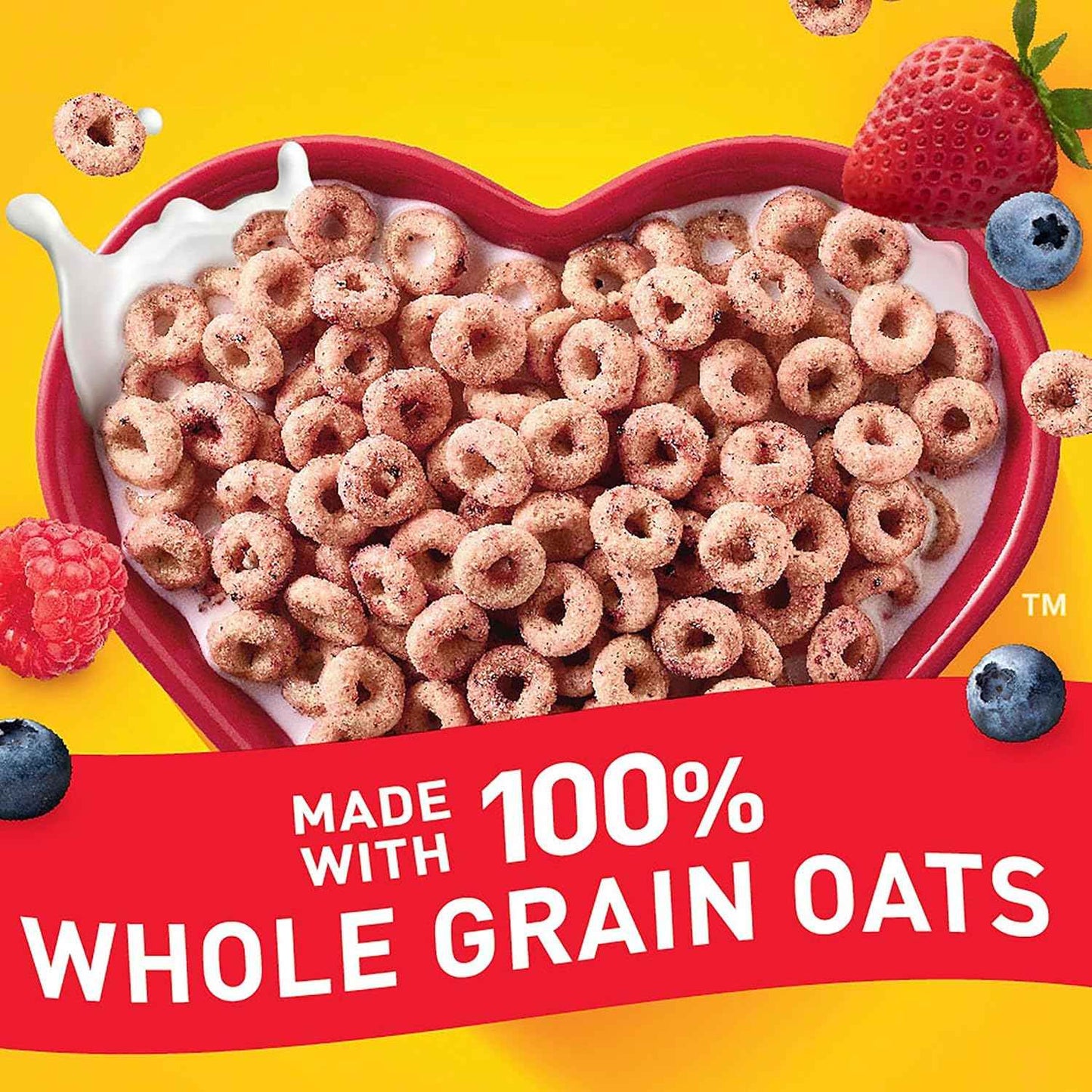 Very Berry Cheerios Gluten Free Cereal 18.6 oz Family Size – Portable Trail-Mix Base for Camping and Hiking Snacks