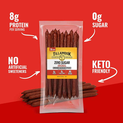Tillamook Country Smoker Meat Sticks – Shelf Stable Office Desk Snack for Midday Focus Between Meetings