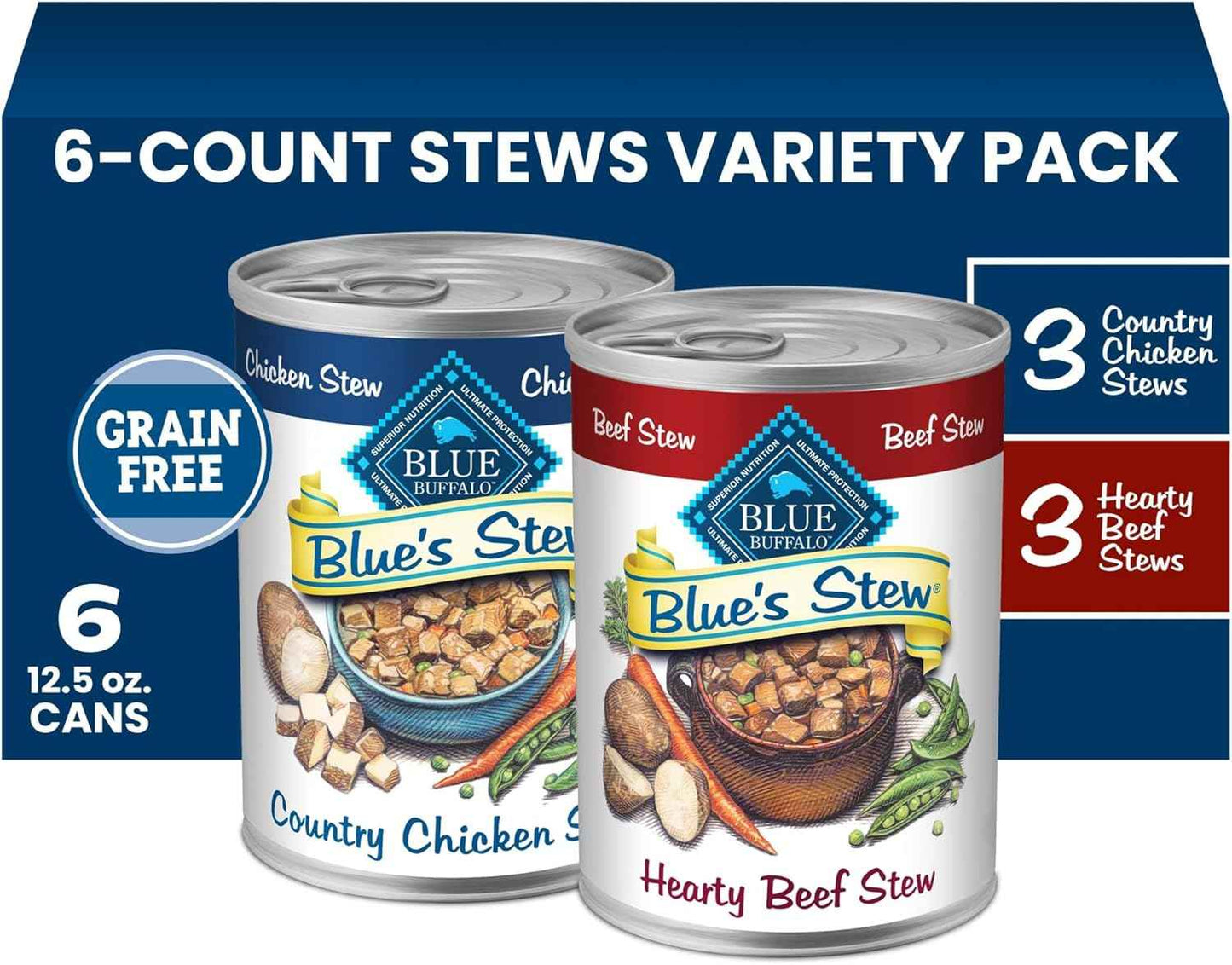 Blue Buffalo Blue's Stew Variety Pack, Thoughtful Holiday Present for the Dog Parent Who Has Everything