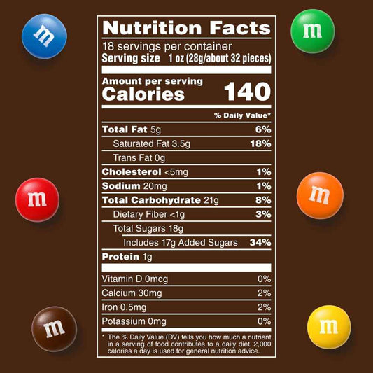 M&M'S Milk Chocolate Candy for Kids – Family Size 18 oz Resealable Bag for Lunch Boxes and Snack Time